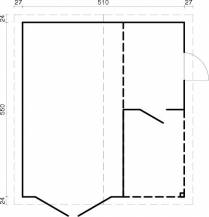 Obrázek k výrobku 20561 - Garáž Roger 21,9 + 5,2 m2 - s dřevěnými dveřmi .