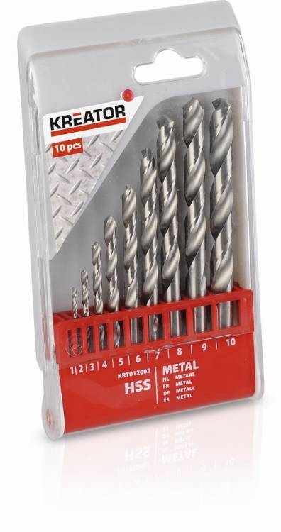 Obrázek k výrobku 14792 - 10 ks HSS Vrtáků do kovu 1-10mm