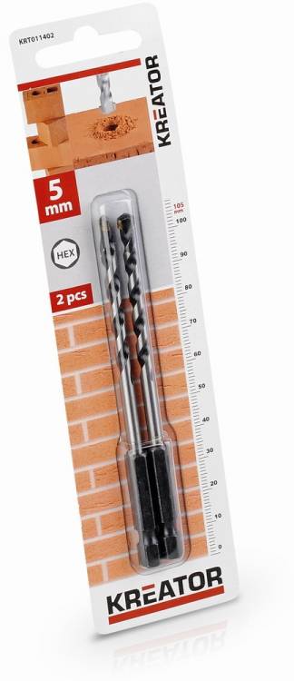 Obrázek k výrobku 14786 - 2 ks HEX Vrtáků do kamene a zdiva 5.0 x 105 mm