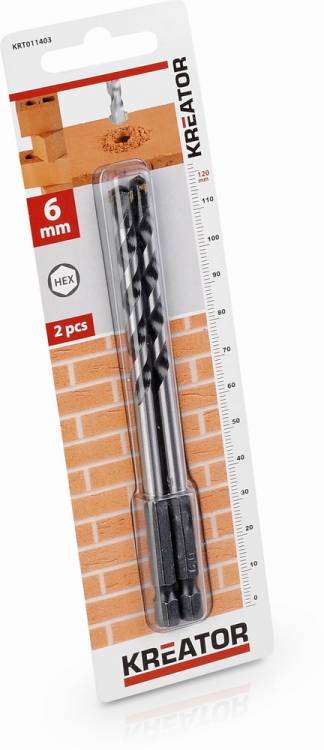 Obrázek k výrobku 14787 - 2 ks HEX Vrtáků do kamene a zdiva 6.0 x 120 mm