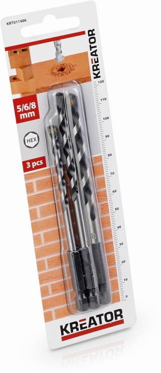 Obrázek k výrobku 14790 - 3 ks HEX Vrtáků do kamene a zdiva 5-6-8 mm