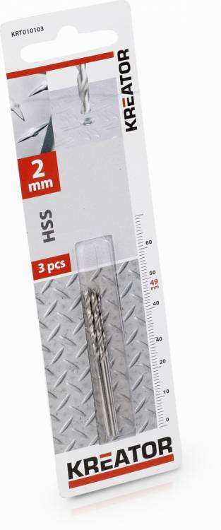 Obrázek k výrobku 14635 - 3ks HSS vrták do kovu 2x49 mm