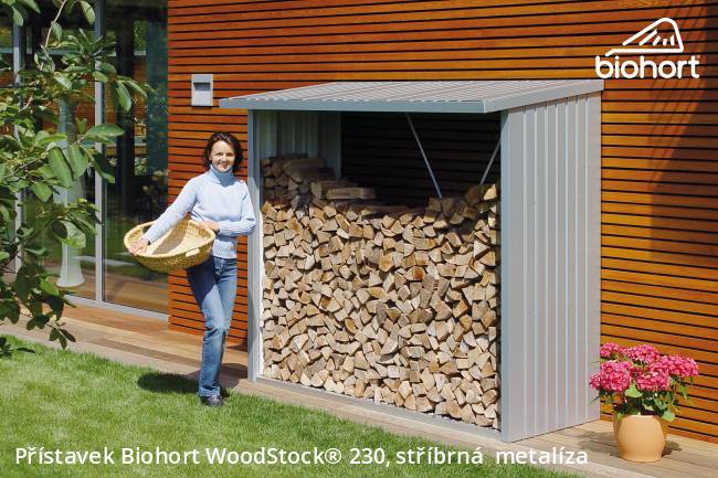Obrázek k výrobku 38437 - Biohort Přístavek WoodStock® 230, stříbrná metalíza .