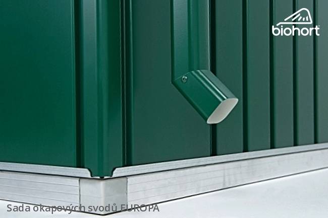 Obrázek k výrobku 38423 - Biohort Sada okapových svodů pro EUROPA, tmavě zelená, 2 kusy .