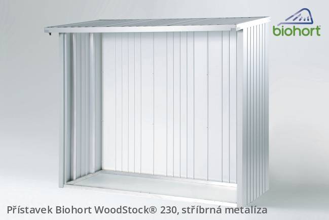 Obrázek k výrobku 38430 - Biohort Zadní stěna WoodStock® 230, stříbrná metalíza .