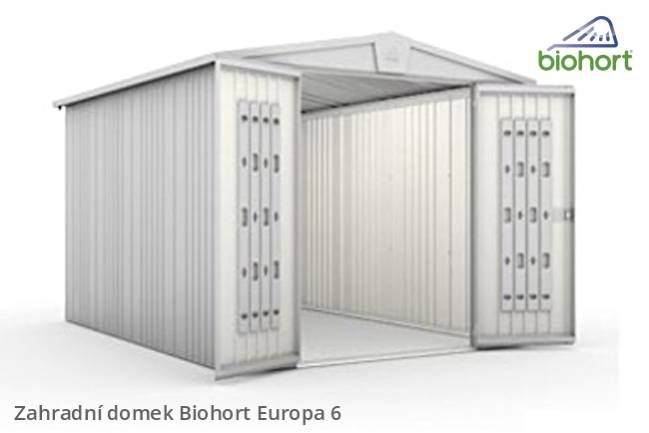 Obrázek k výrobku 38489 - Biohort Zahradní domek EUROPA 6, šedý křemen metalíza .