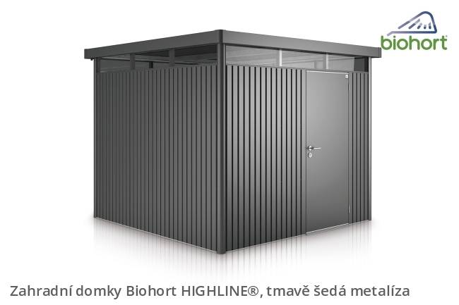 Obrázek k výrobku 38515 - Biohort Zahradní domek HIGHLINE® H4, tmavě šedá metalíza .