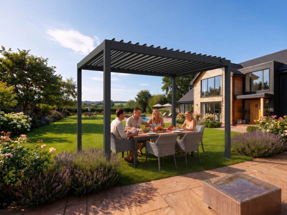 Obrázek k výrobku 95635 - bioklimatická pergola LANITPLAST ALUGARDEN 3x3 m LG5062
