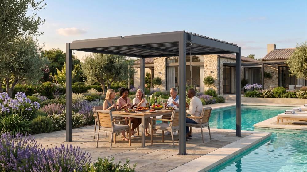Obrázek k výrobku 92022 - bioklimatická pergola LANITPLAST BASIC 3x3 m LG4292