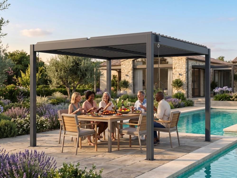 Obrázek k výrobku 92022 - bioklimatická pergola LANITPLAST BASIC 3x3 m LG4292