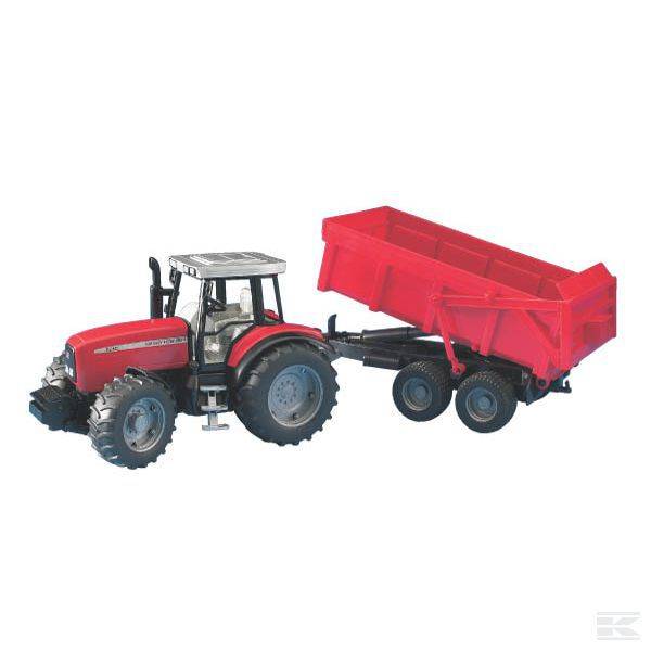BRUDER Traktor Massey Ferguson 7480 s přívěsem