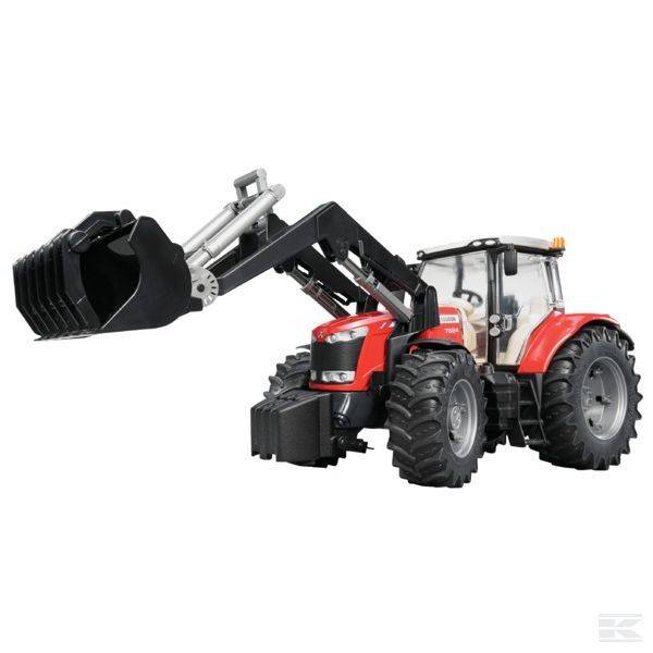BRUDER Traktor Massey Ferguson 7600 s čelním nakladačem