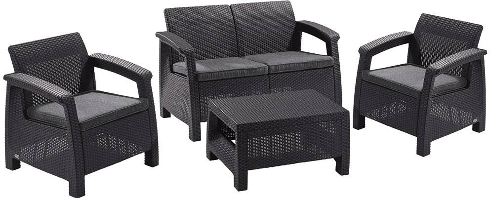 Obrázek k výrobku 32434 - CORFU set - grafit + šedé podušky .