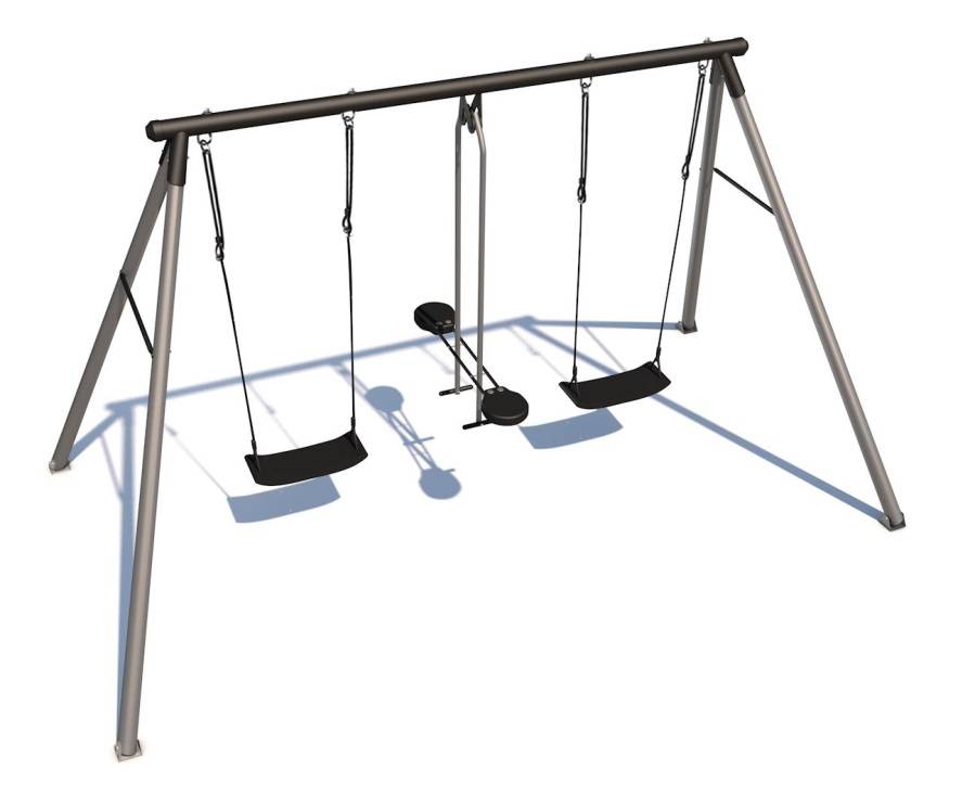 Obrázek k výrobku 51434 - Dětská zahradní houpačka kovová CanCan Classic STŘÍBRNÁ .