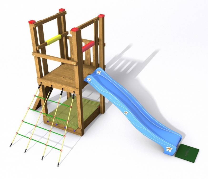 Obrázek k výrobku 39542 - DĚTSKÉ HŘIŠTĚ Monkey´s Home EKO-LINE TURRET PLUS 110X110X240cm