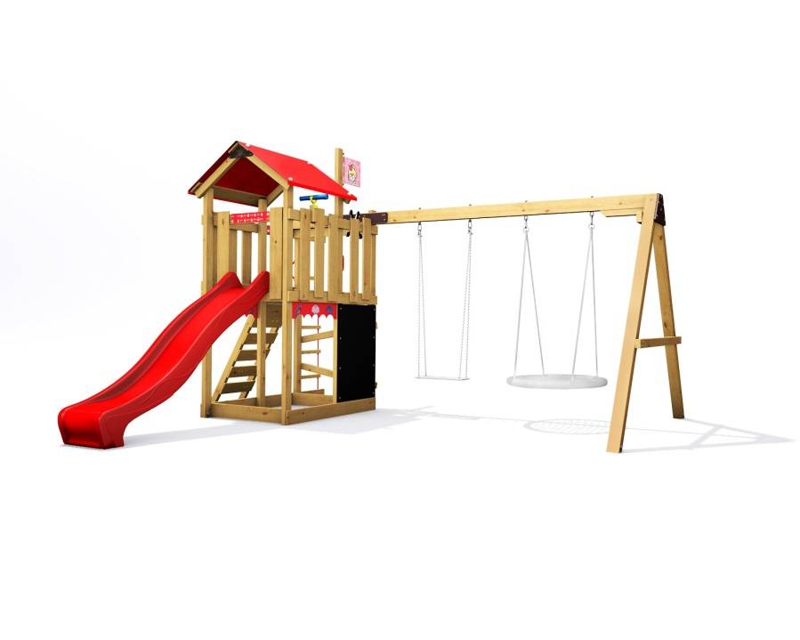 Obrázek k výrobku 78550 - Dětské hřiště Monkey´s Home Malý pirát HOOK s červenou skluzavkou Dětské hřiště Monkey´s Home Malý pirát HOOK s červenou skluzavkou