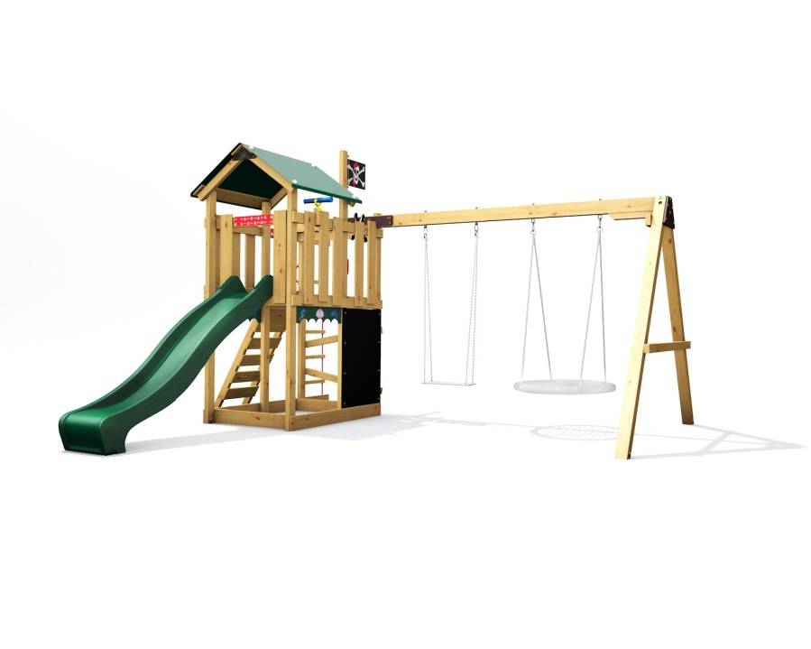 Obrázek k výrobku 78552 - Dětské hřiště Monkey´s Home Malý pirát HOOK se zelenou skluzavkou Dětské hřiště Monkey´s Home Malý pirát HOOK se zelenou skluzavkou