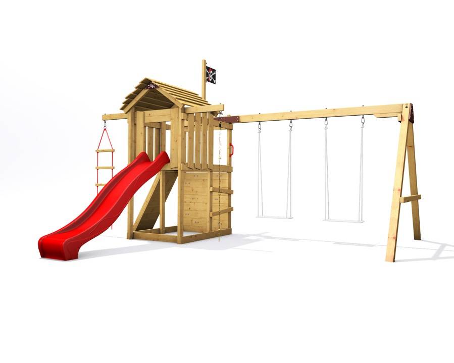 Obrázek k výrobku 80806 - Dětské hřiště Monkey´s Home Malý pirát JIM s červenou skluzavkou 2024 ...