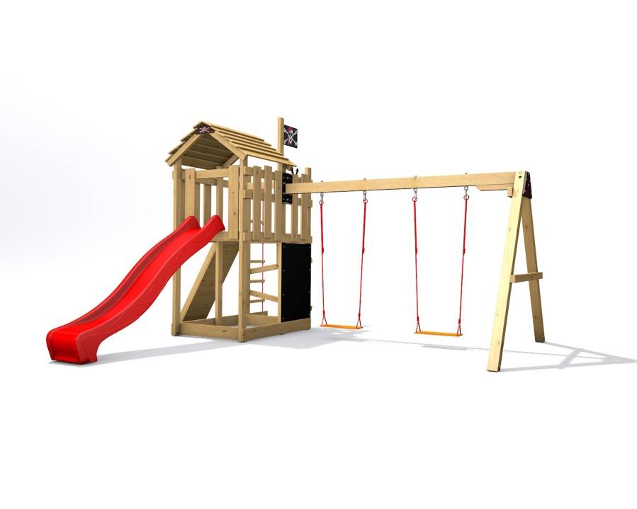 Obrázek k výrobku 78604 - Dětské hřiště Monkey´s Home Malý pirát RED s červenou skluzavkou Dětské hřiště Monkey´s Home Malý pirát RED s červenou skluzavkou