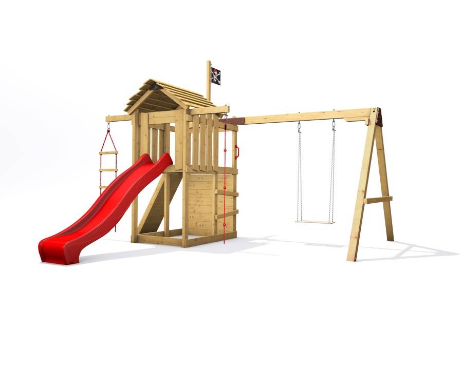 Obrázek k výrobku 82513 - Dětské hřiště Monkey´s Home Malý pirát SAM s červenou skluzavkou Dětské hřiště Monkey´s Home Malý pirát SAM s červenou skluzavkou