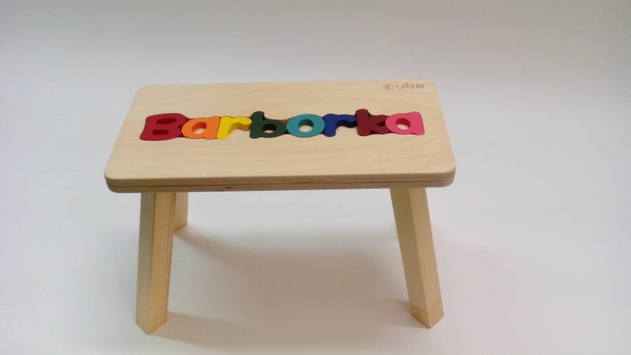 Obrázek k výrobku 31104 - Dřevěná stolička CUBS se JMÉNEM BARBORKA barevná .