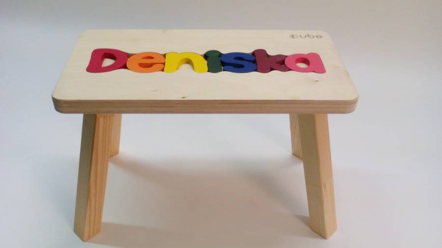 Obrázek k výrobku 31089 - Dřevěná stolička CUBS se JMÉNEM DENISKA barevná .