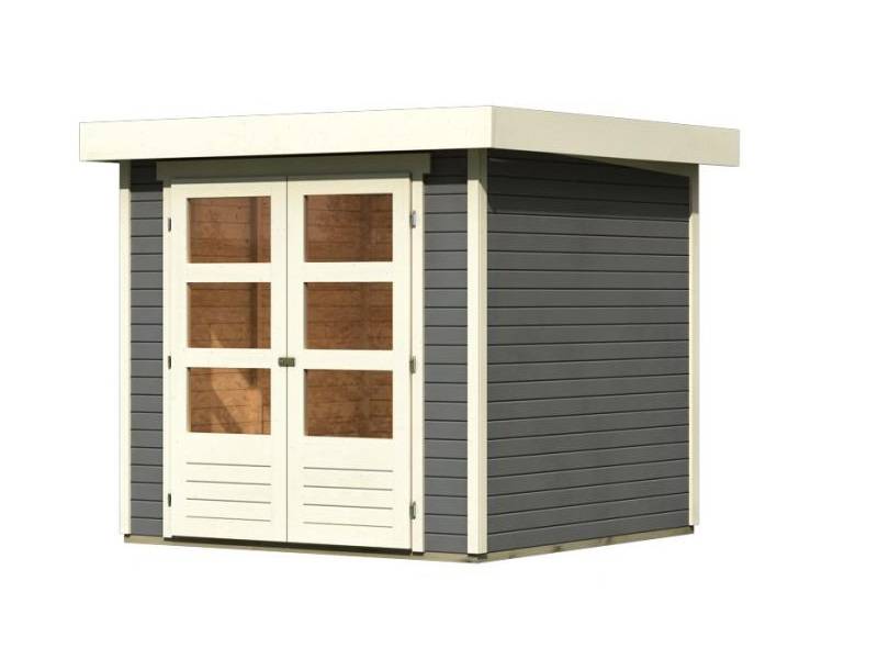 Obrázek k výrobku 21924 - dřevěný domek KARIBU ASKOLA 2 (82901) tm. šedý