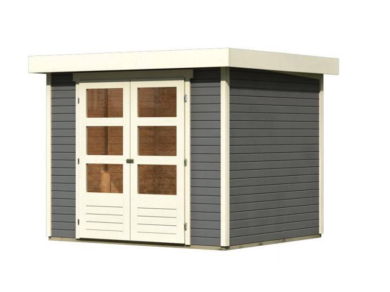 Obrázek k výrobku 53472 - dřevěný domek KARIBU ASKOLA 3 (82902) tm. šedý