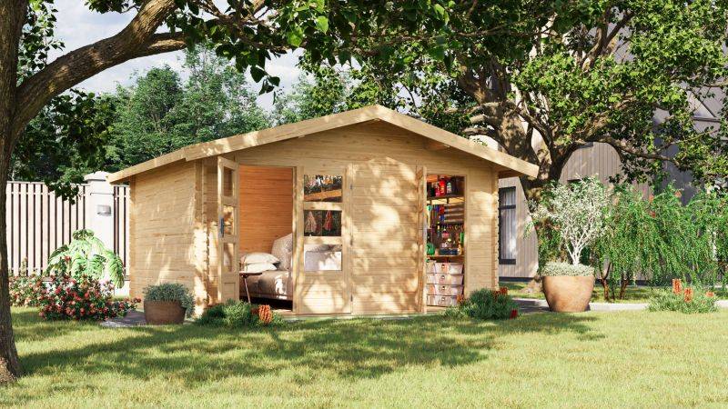 Obrázek k výrobku 53630 - dřevěný domek KARIBU LAGOR 1 (44982) natur