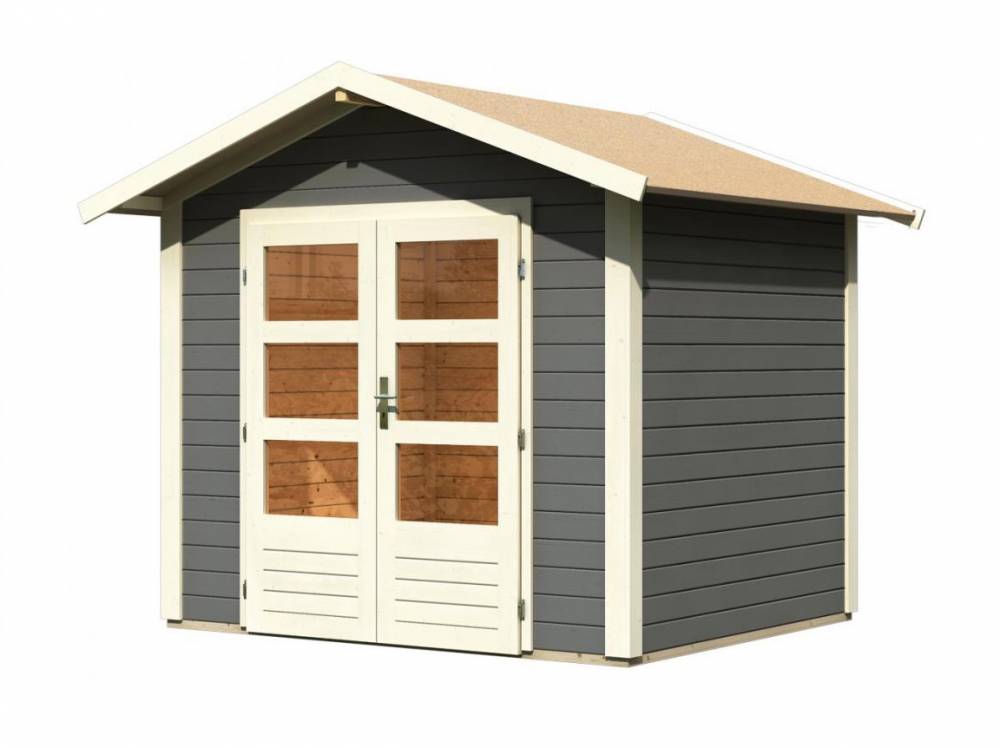 Obrázek k výrobku 53550 - dřevěný domek KARIBU TALKAU 3 (83334) tm. šedý