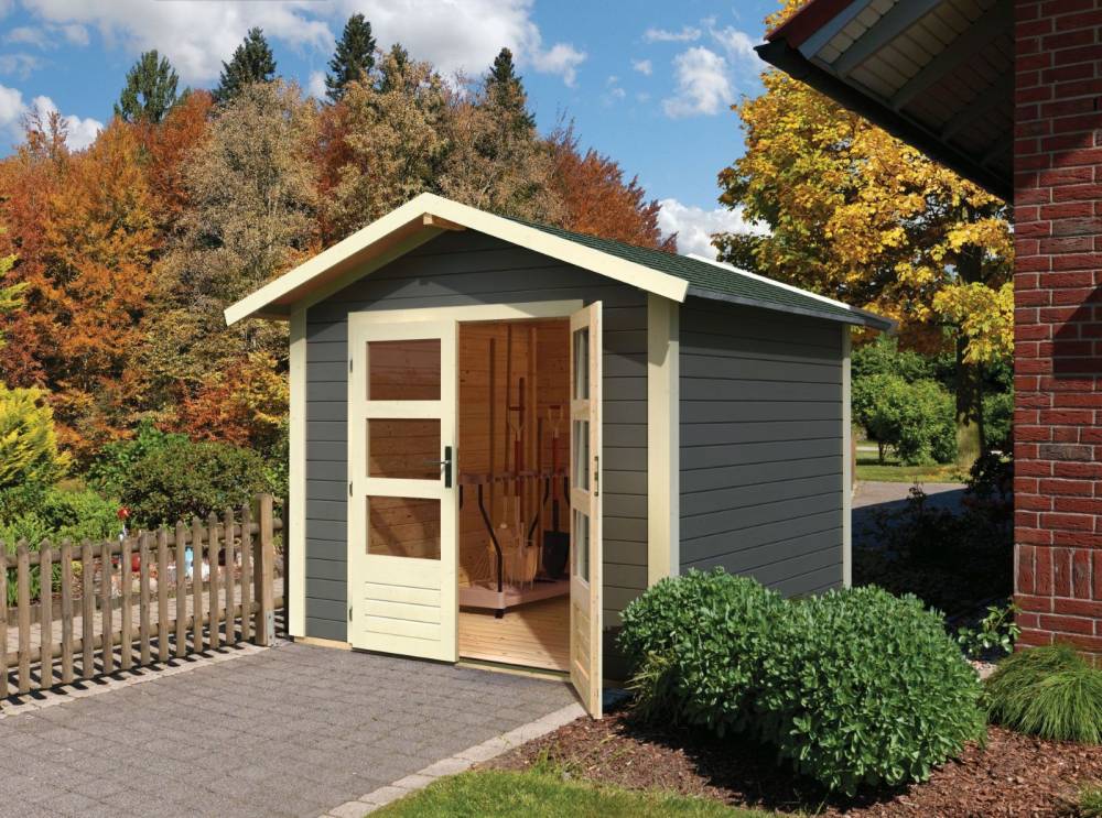 Obrázek k výrobku 53625 - dřevěný domek KARIBU TALKAU 4 (83337) tm. šedý