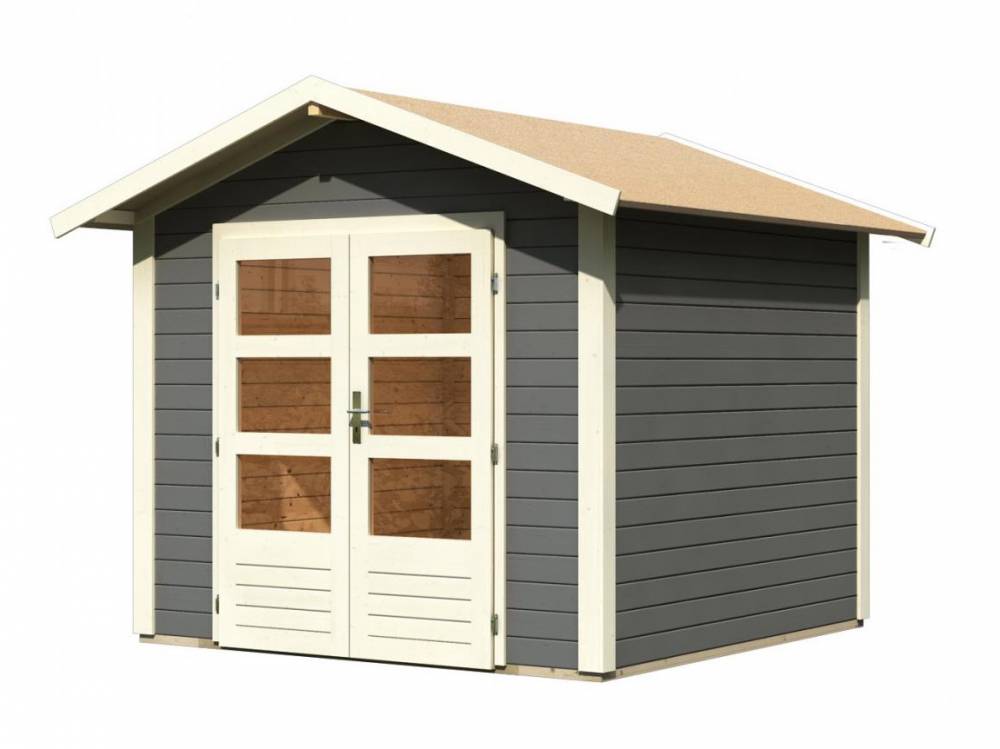 Obrázek k výrobku 53625 - dřevěný domek KARIBU TALKAU 4 (83337) tm. šedý