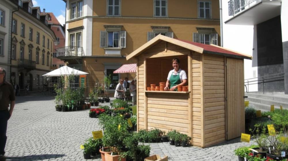 Obrázek k výrobku 79482 - dřevěný domek KARIBU VERKAUFSHAUS 1 (58489) natur LG3041