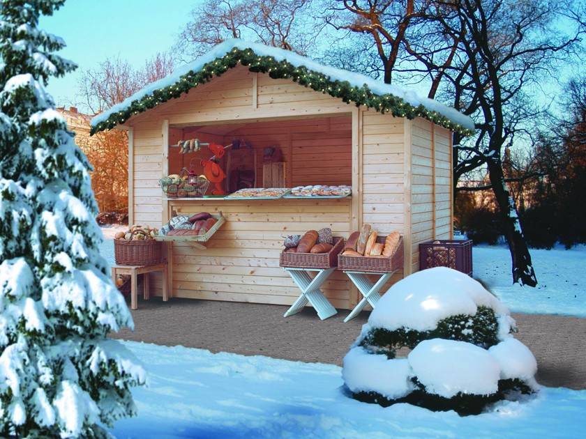 Obrázek k výrobku 79483 - dřevěný domek KARIBU VERKAUFSHAUS 2 (27501) natur LG3042