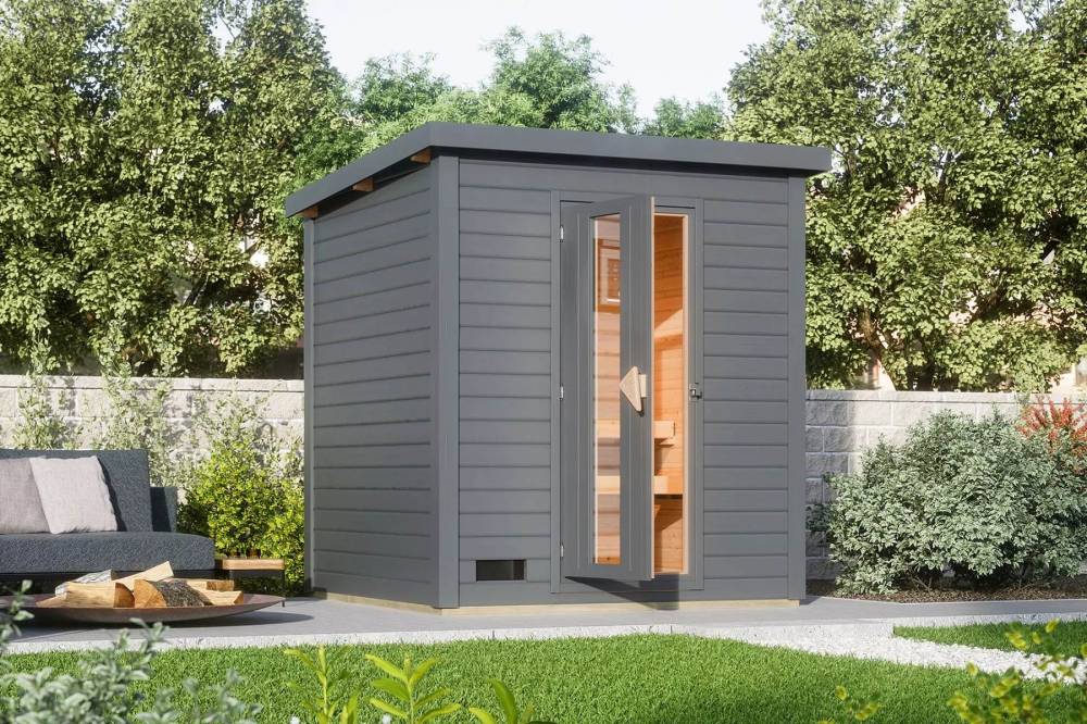 Obrázek k výrobku 88434 - finská sauna KARIBU HYTTI 2 (97707) terragrau LG4145