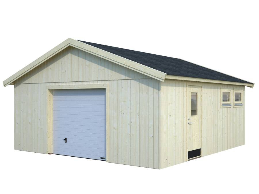 Obrázek k výrobku 48889 - Garáž NORDIC+ Andre 28,5 m2 557x576 cm tl. stěny 160 mm
