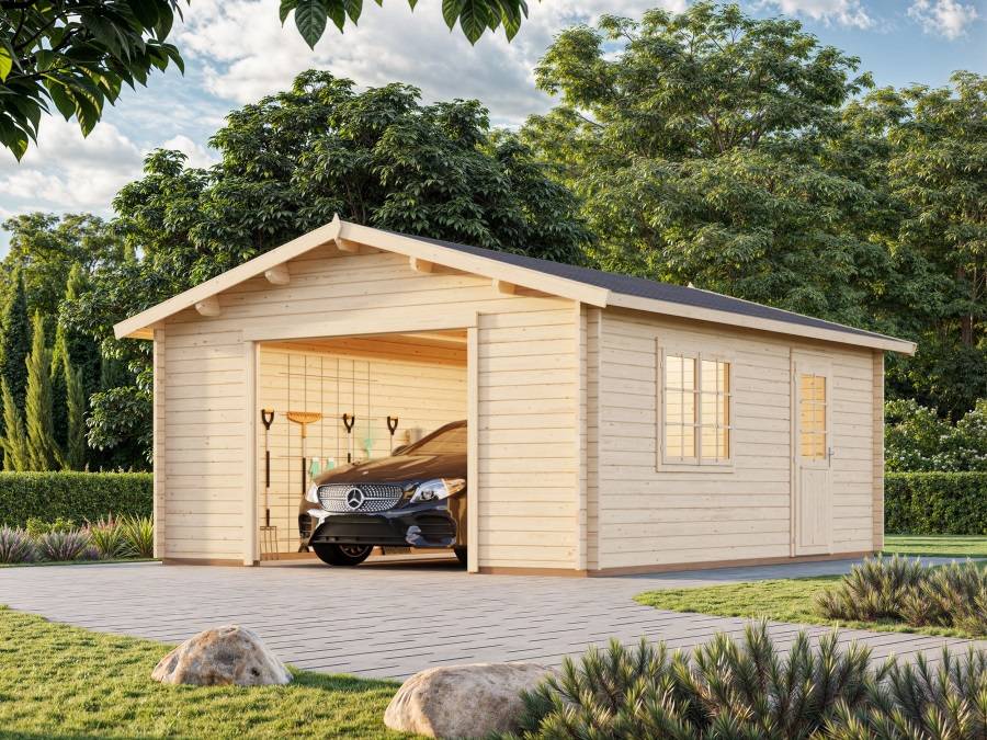 Obrázek k výrobku 37606 - Garáž Roger 23,9 m2 - bez dveří (450x550cm) tl. 44mm