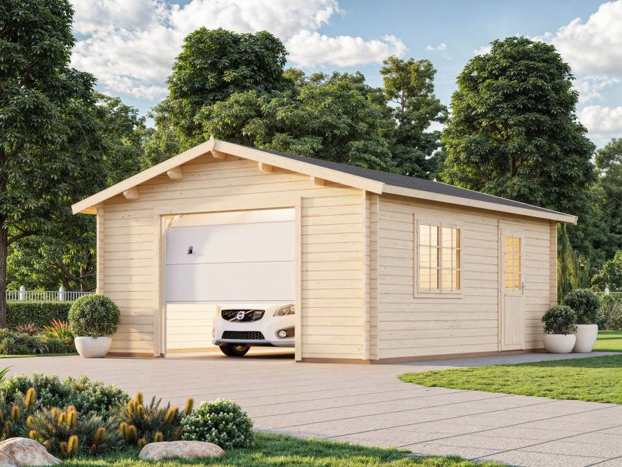 Obrázek k výrobku 34623 - GARÁŽ Roger 23,9 m2 + výsuvná vrata (450x550cm) tl. 44mm