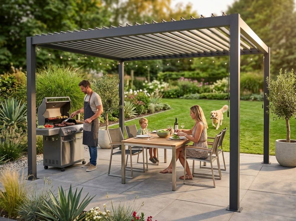 Obrázek k výrobku 68540 - hliníková bioklimatická pergola LANITPLAST STANDARD 3x3 m LG2299