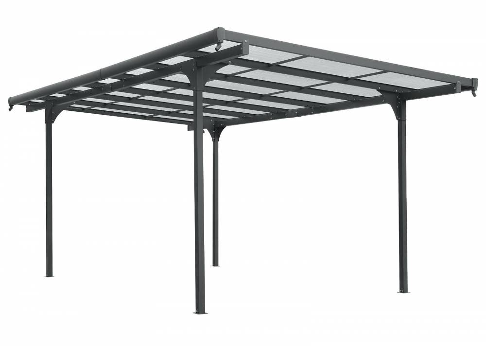 Obrázek k výrobku 88432 - hliníková pergola LANITPLAST ALU 53 antracit + čirý PC LG4148