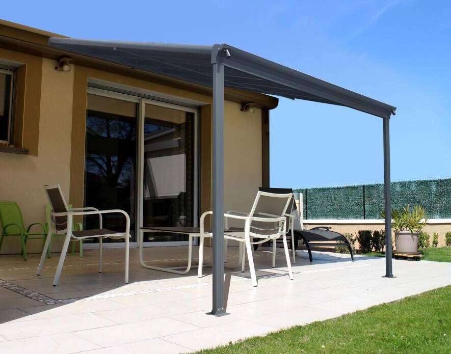 Obrázek k výrobku 62013 - hliníková pergola LANITPLAST WALL 33 antracit + bronz PC