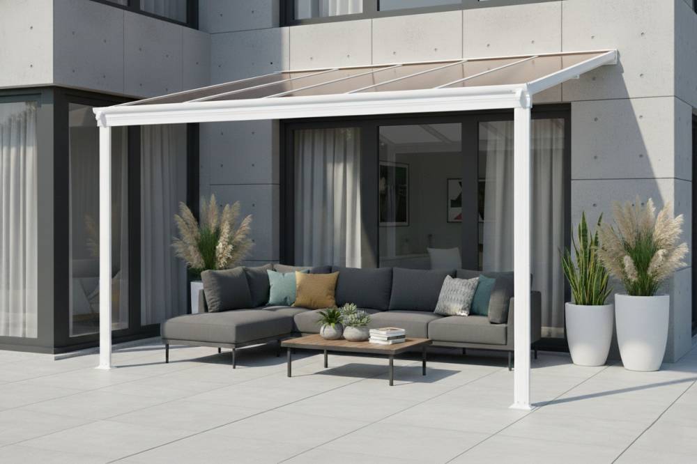 Obrázek k výrobku 62014 - hliníková pergola LANITPLAST WALL 33 bílá + bronz PC