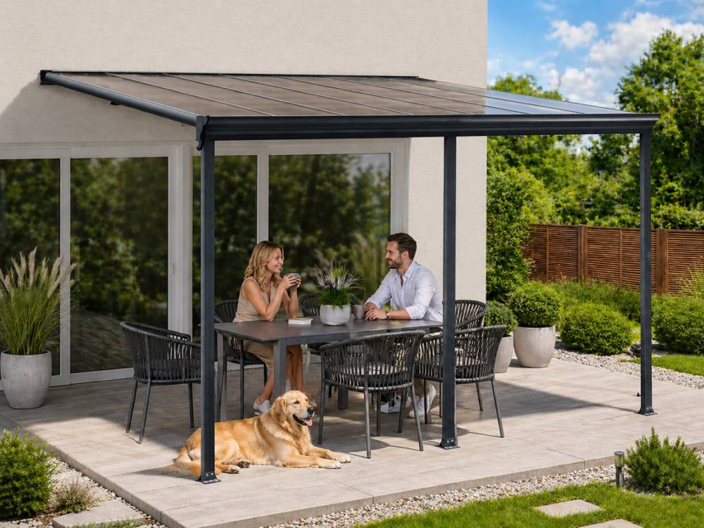 Obrázek k výrobku 62021 - hliníková pergola LANITPLAST WALL 53 antracit + bronz PC