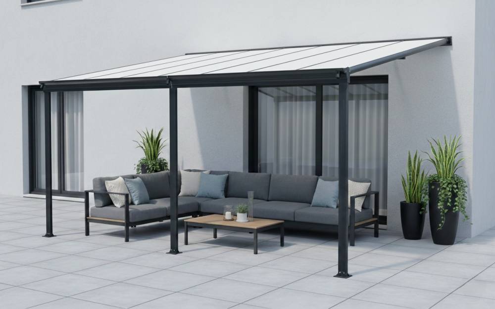 Obrázek k výrobku 62023 - hliníková pergola LANITPLAST WALL 53 antracit + opál PC