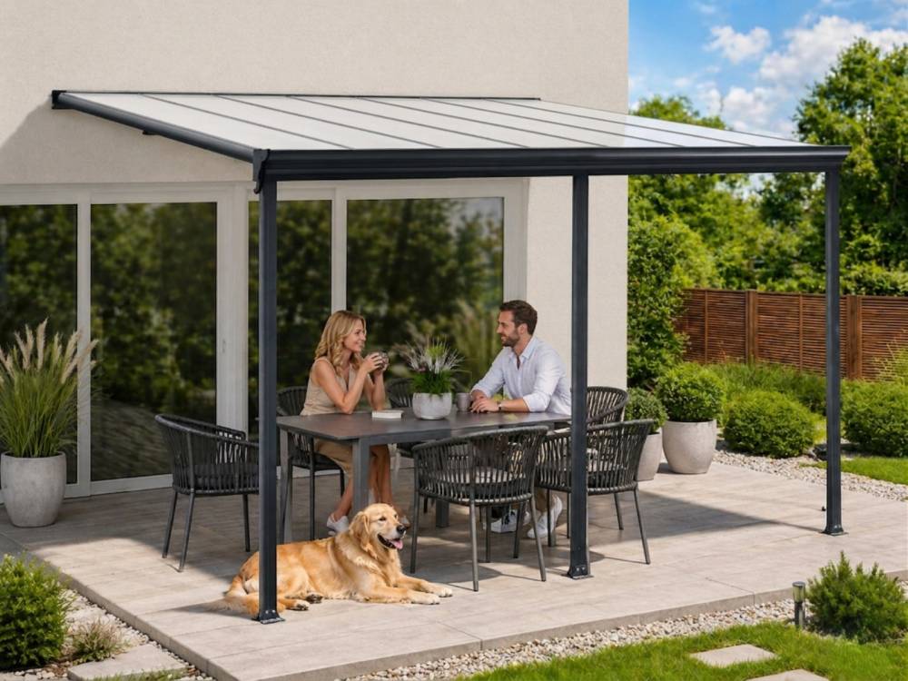 Obrázek k výrobku 62023 - hliníková pergola LANITPLAST WALL 53 antracit + opál PC