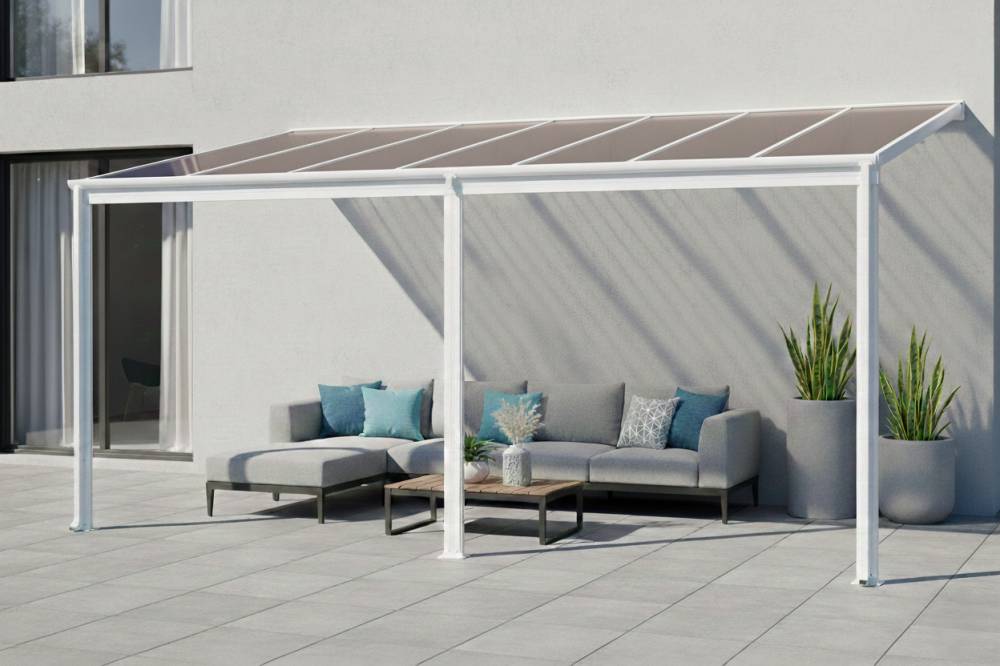 Obrázek k výrobku 62024 - hliníková pergola LANITPLAST WALL 53 bílá + bronz PC