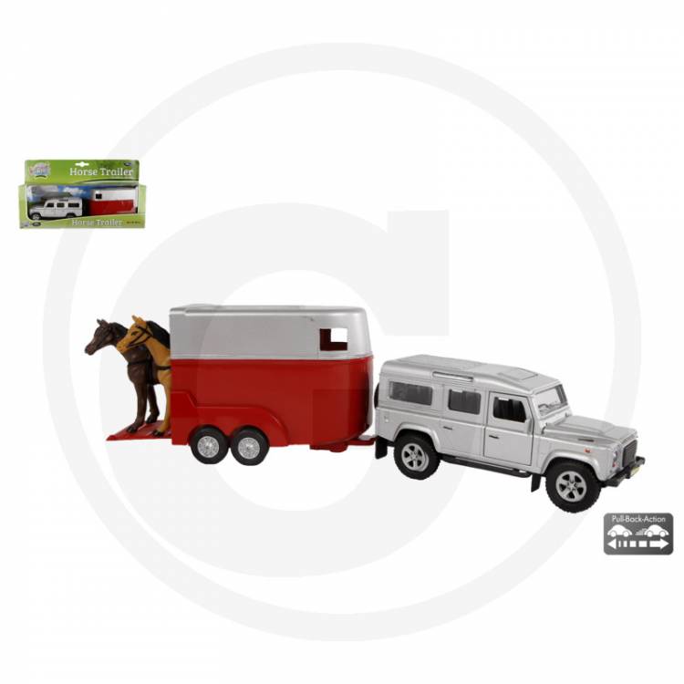 Obrázek k výrobku 81197 - Kids Globe Land Rover Defender s přívěsem na koně