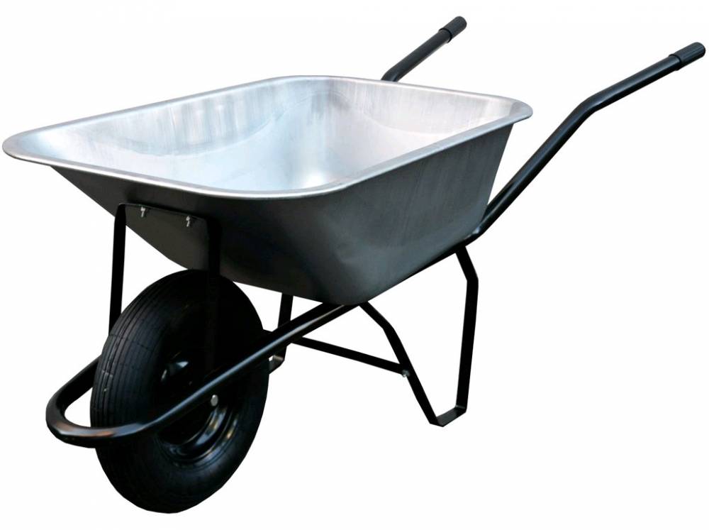 Obrázek k výrobku 76640 - KOLEČKO STAVEBNÍ 80L, NAFUKOVACÍ, ZN KORBA, NOSNOST 100KG