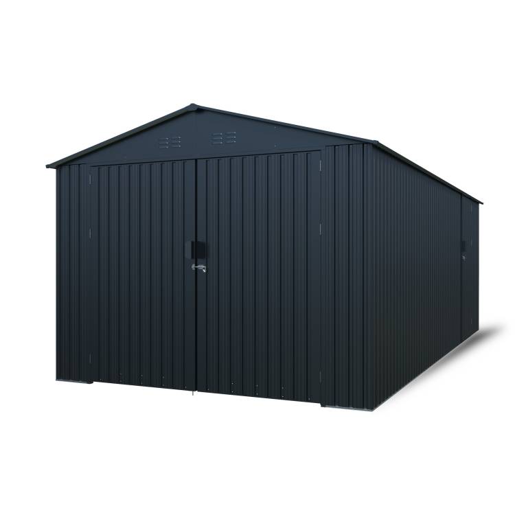 Obrázek k výrobku 91889 - Kovová garáž Riwall PRO RMCG 20x10 Antracit
