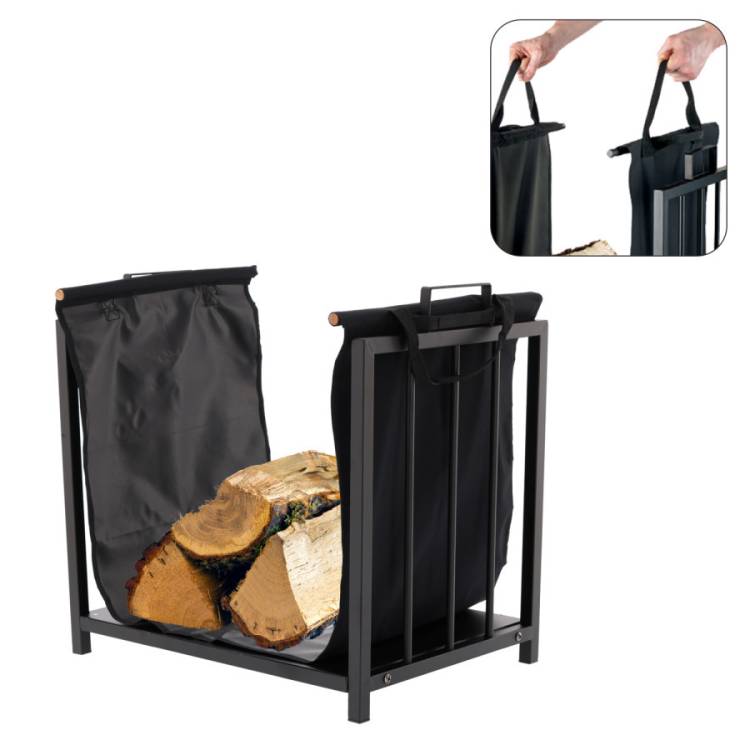 Obrázek k výrobku 93017 - Kovový stojan na dřevo s přenosnou taškou 51x37x50,5cm